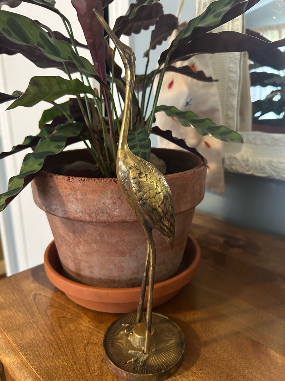 MCM Vintage Brass Heron Figurine